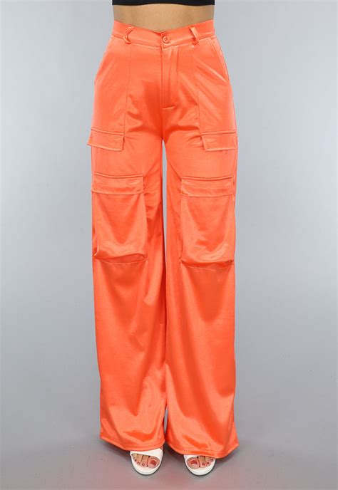 oranje cargo broek heren